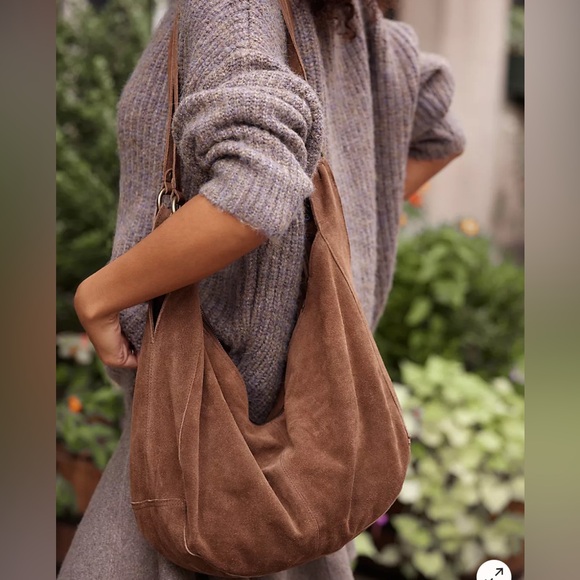 Free People Handbags - Free People Brown Suede Hobo Bag